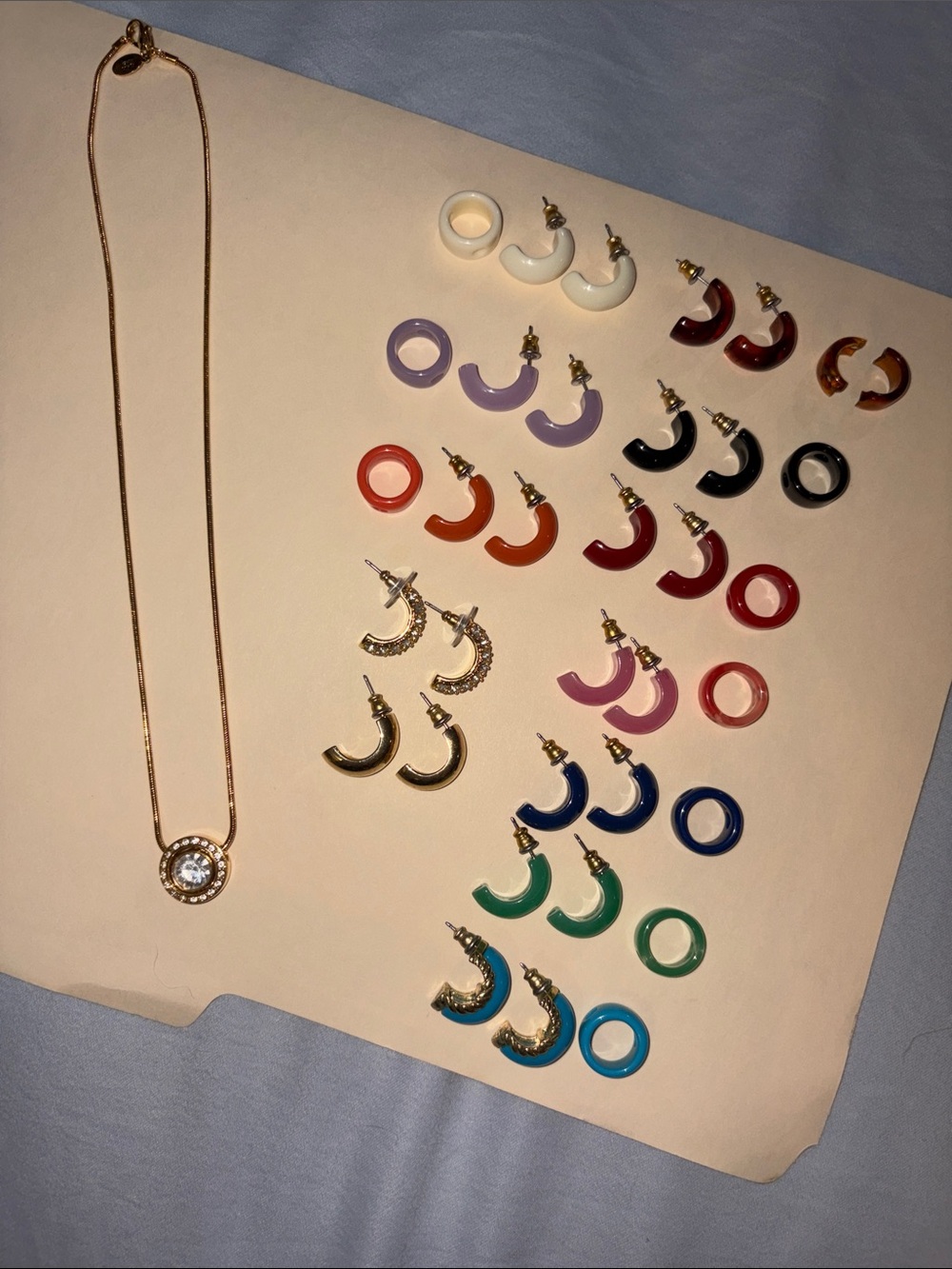 Vintage KJL Kenneth Jay Lane Interchangeable Necklace and Earring Complete Set